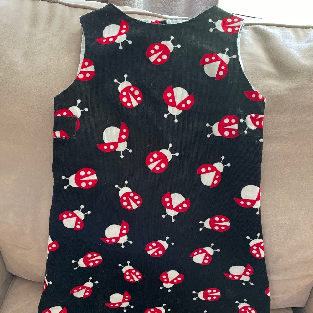 The Bailey Boys Black Corduroy Jumper with Ladybugs - Size 5